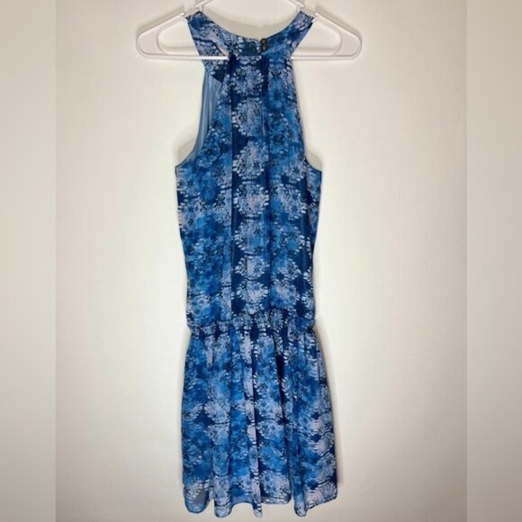 GUESS Halter Neck A-Line Tiered Flow Flippy Fit&Flare Lined chiffon Dress Sz 10 - Picture 4 of 14